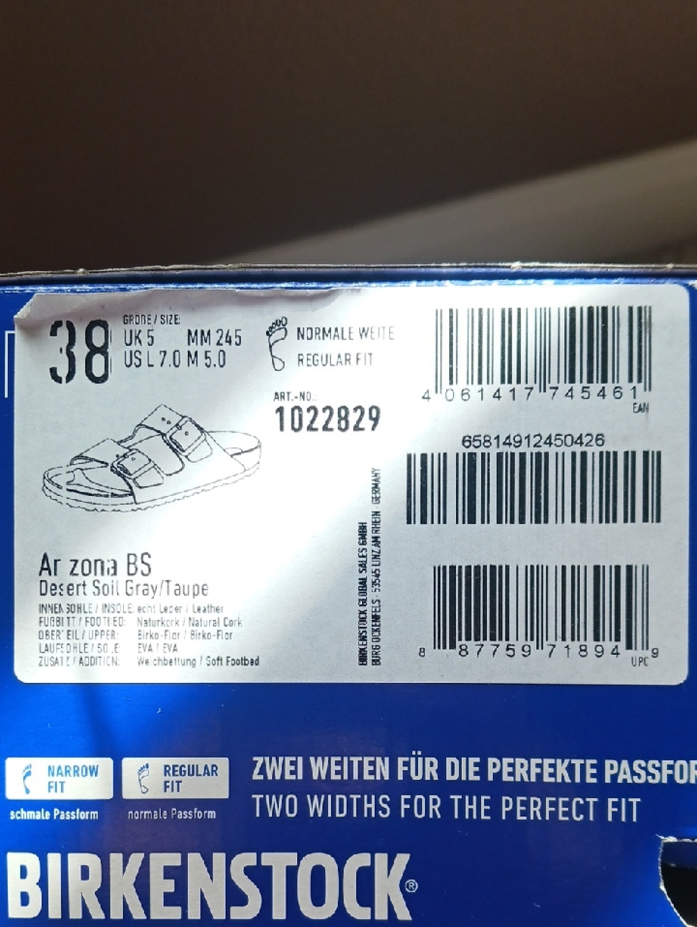 Birkenstock Arizona Sandal, Size 38, New In Box - Picture 4 of 4